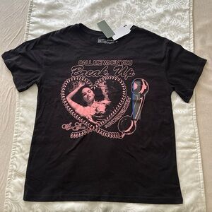 Selena Gomez "Call Me When You Break Up" Black Graphic T-Shirt - Size L - NWT